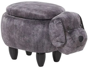 Pouf animaletto in velluto grigio DOGGY Beliani