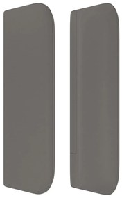 Testiera ad orecchio grigio 163x16x78/88 cm in similpelle