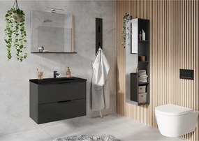 Mobile da parete nero-color antracite con lavabo 81x61 cm Crandon - Germania