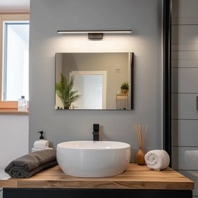 Aigostar - Illuminazione per specchio da bagno LED/12W/230V 4000K 60 cm IP44 nero