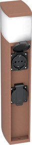 Paletto da Giardino Rettangolare Doppia Presa Corrente 40cm G9 - Corten