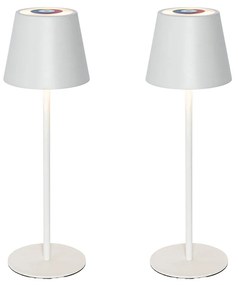 Set di 2 lampade da tavolo bianche con dimmer e RGBW ricaricabili - Murdock