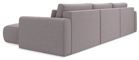Divano angolare lavanda allungabile/con contenitore (a U) con rivestimento in velluto Kapua – Makamii
