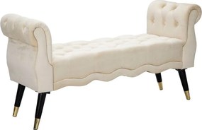 Panchina color crema con rivestimento in velluto Paris – Mauro Ferretti