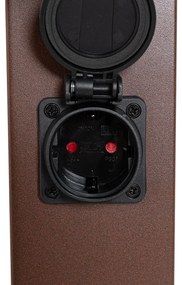 Lampada da esterno marrone ruggine 80 cm con presa IP44 - Malios