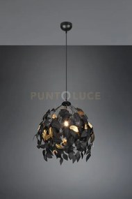 Leavy sospensione foglie lavabili nero e oro d. 38cm 1 luce attacco...