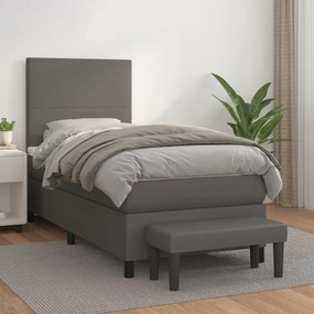 Giroletto A Molle Con Materasso Grgio 80x200 Cm İn Similpelle /
