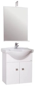 Mobile bagno sospeso 60 cm con lavabo e specchio laccato bianco - Emma 83162