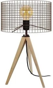 Tosel  Lampade d’ufficio lampada da comodino tondo legno naturale e marrone  Tosel
