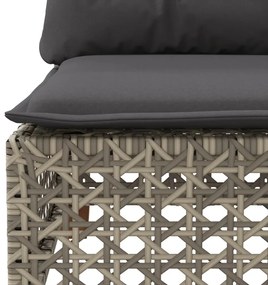 Set divano da giardino 8 pz con cuscini grigio in polyrattan