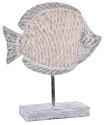Statua Decorativa DKD Home Decor 27,4 x 9 x 32 cm Naturale Grigio Pesce Mediterraneo