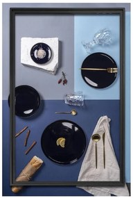 Servizio Piatti 12 pezzi - New Bone China Bordo Oro - Luxury Blue