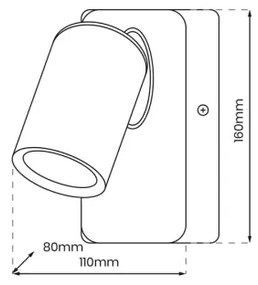 Faretto da parete ANDY 1xGU10/8W/230V nero/oro