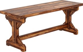 Panca da Giardino 2 Posti 114x40x46 cm Senza Schienale in Stile Rustico in Legno di Abete...