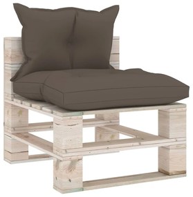 Set divani da giardino pallet 5 pz con cuscini in legno di pino