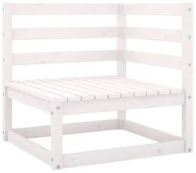 Set divani da giardino 4 pz bianco in legno massello di pino