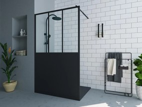 Porta per doccia walk-in Nero opaco Stile atelier 120 x 200 cm - URBANIK