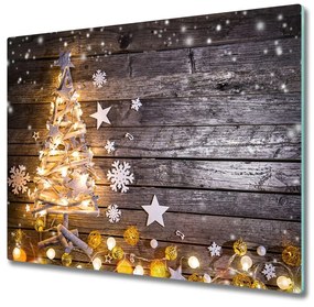 Tagliere in vetro Albero di Natale illuminato 60x52 cm