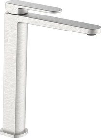 Rubinetto per lavabo getto laminare cristallino Zefir grigio spazzolato opaco AQUASANIT
