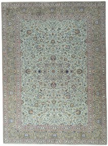 Kashan Tappeto 310 x 420 Verde (Iran) Annodato A Mano