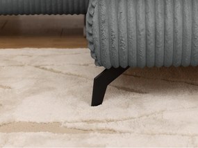 Divano angolare grigio (con penisola a destra/a L) con rivestimento in velluto a coste Marbeya – Ropez