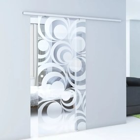 Porta scorrevole reversibile Hypnotique in alluminio trasparente, L 86 x H 215 cm, con binario Atena