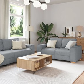 Set di divano 3 pezzi con cuscini grigio chiaro