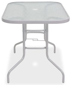 Set da pranzo da giardino 8 pz in acciaio e textilene grigio