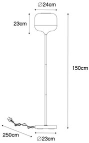 Lampada da terra di design nera con vetro oro e fumé - Kyan