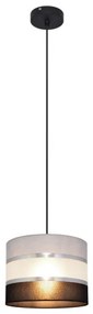 Lampadario a sospensione con filo HELEN 1xE27/15W/230V diametro 20 cm nero/grigio/argento