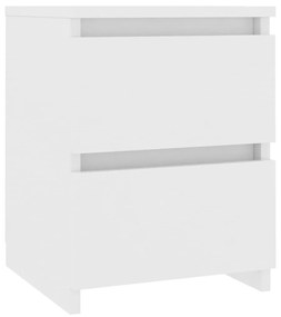 Comodini 2 pz Bianco 30x30x40 cm in Legno Ingegnerizzato