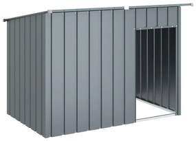 Casetta cani con tetto antracite 153x91x110 cm acciaio zincato