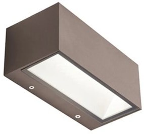 Applique Da Esterno Media Biemissione Box Alluminio Caffè 12W Led 4000K