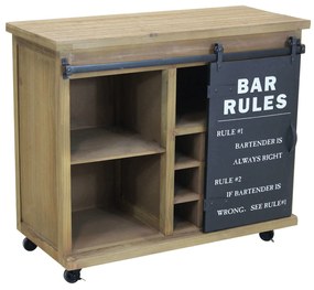 COLETTE - madia industrial in acciaio con portabottiglie