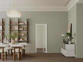 Blocco porta reversibile H204 x L73 cm in Alluminio e Vetro temperato Bianco  - MASERU