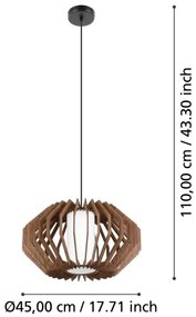 Eglo 900386 - Lampadario a sospensione con filo RUSTICARIA 1xE27/40W/230V