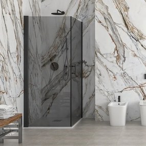 Box doccia 70x70 doppio battente vetro fumé altezza 200h | KS2800AF - KAMALU