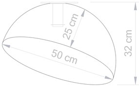 SIGMA Plafoniera Sfera, Ø 50cm, bianco/oro