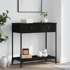 Tavolino Consolle Nero 75x34,5x75 Cm İn Legno Multistrato /