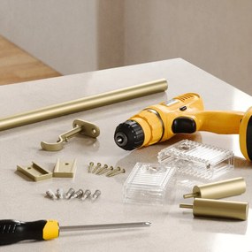 Bastone per tende oro opaco in acciaio regolabile 107 - 305 cm Flute – Umbra