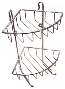 Mensola da doccia a due piani 22,5x30 cm cromo lucido