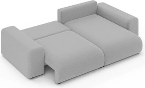 Divano angolare grigio chiaro allungabile/con contenitore (con composizione variabile) Luma – Ropez