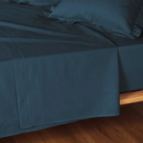 Lenzuolo con angoli blu in cotone 240x300 cm Lina – douceur d'intérieur