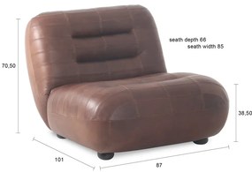 Poltrona marrone con rivestimento in pelle Wyatt – Dutchbone