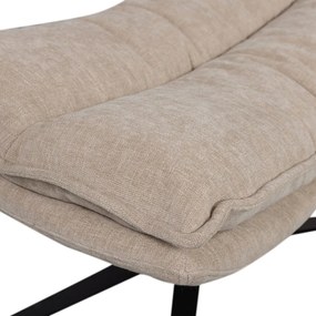 Poltrona con poggiapiedi di colore naturale girevole con rivestimento in ciniglia Kube – WOOOD