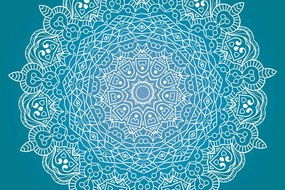 Carta da parati – Mandala meditativa su sfondo blu