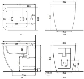 Cielo Shui Comfort bidet filo muro a pavimento monoforo in ceramica bianco lucido