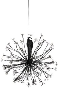 Lampada a sospensione natalizia sferica nera 60 cm con LED e timer IP44 - Nobu