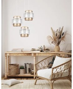 Lampadario a sospensione con filo GABI 3xE27/60W/230V oro/bianco diametro 45 cm