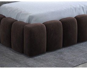 Letto matrimoniale imbottito marrone scuro con contenitore con rete inclusa 160x200 cm Lamica – ELTAP
